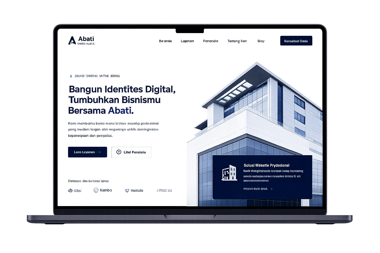 Mockup website company profile profesional